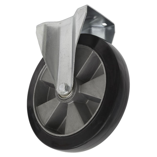 Sealey Heavy-Duty Rubber Castor Wheel Fixed Plate �152mm - Trade SCW5152FPEM