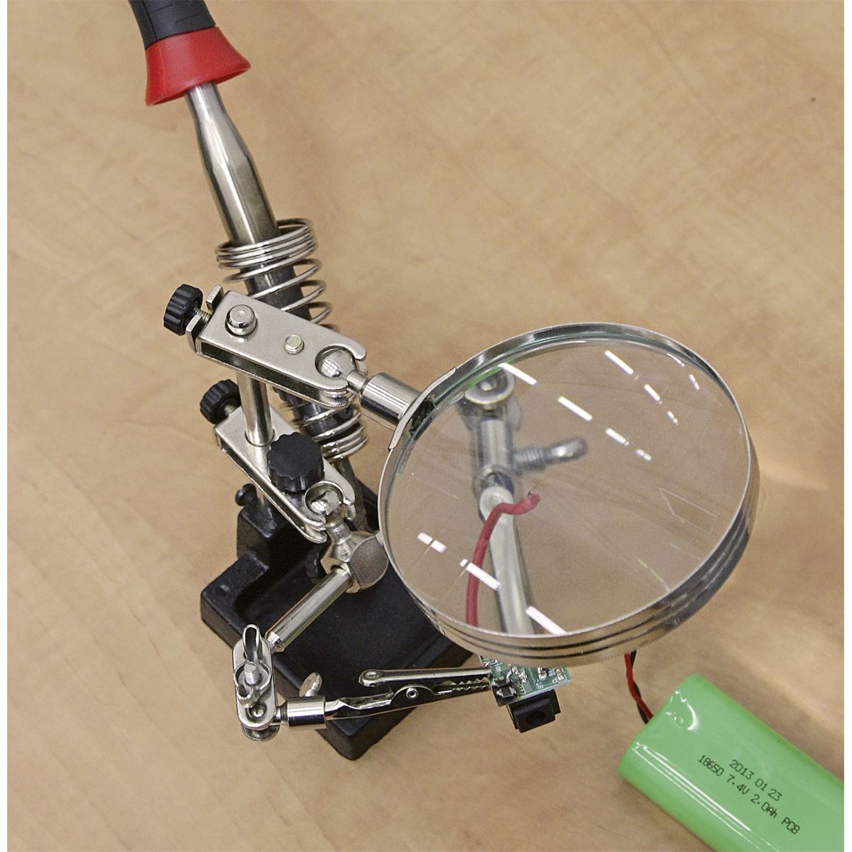 Sealey Mini Robot Soldering Stand with Magnifier & Iron Holder SD150H