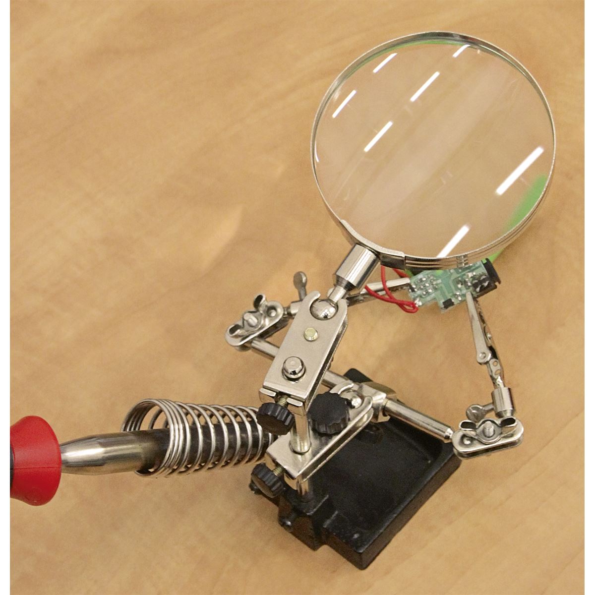 Sealey Mini Robot Soldering Stand with Magnifier & Iron Holder SD150H