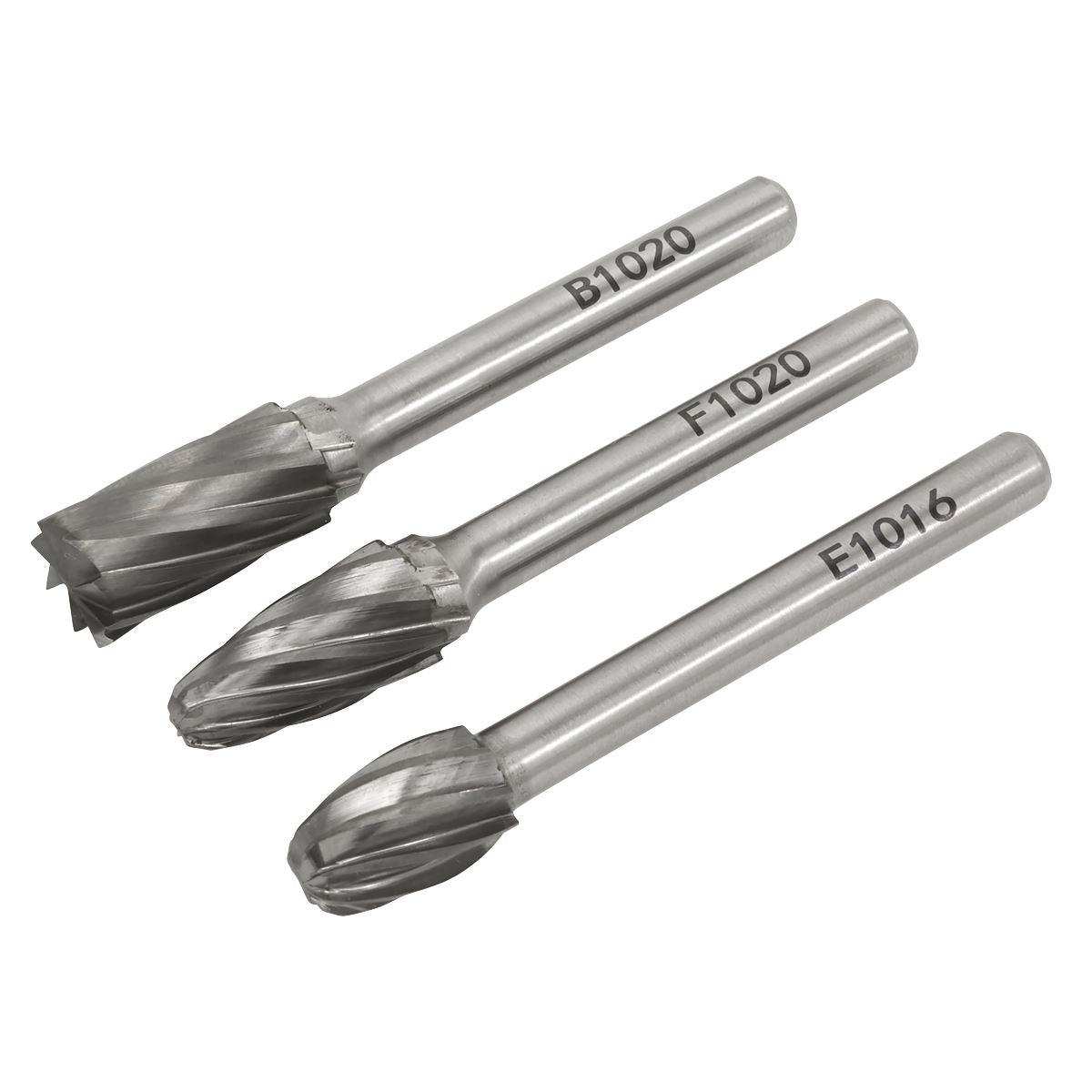 Sealey Tungsten Carbide Rotary Burr Set 3pc Ripper/Coarse SDBCK3