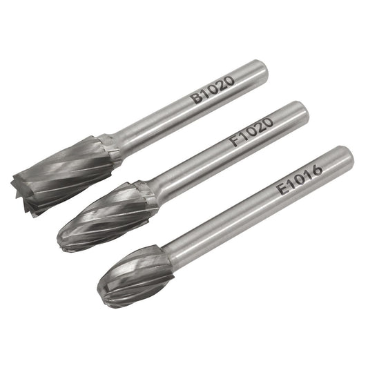 Sealey Tungsten Carbide Rotary Burr Set 3pc Ripper/Coarse SDBCK3