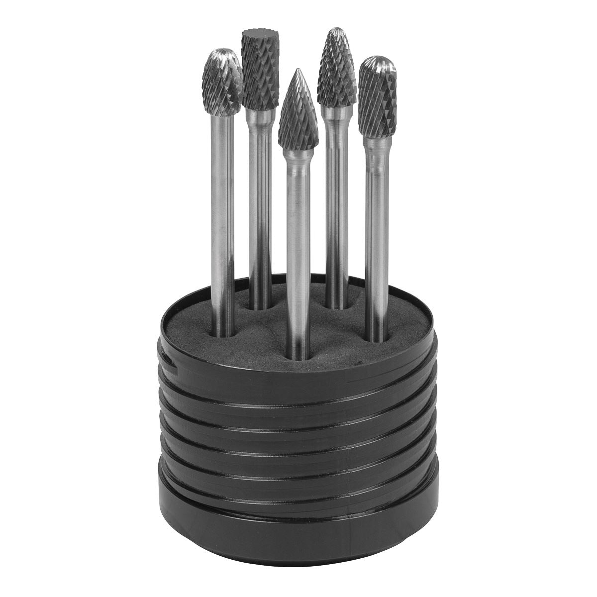 Sealey Tungsten Carbide Rotary Burr Set Extra Long 5pc Shaft 6mm SDBK5XL