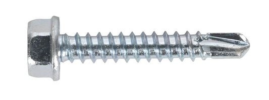 Sealey Self-Drilling Screw 4.2 x 25mm Hex Head Zinc Pack of 100 SDHX4225