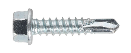 Sealey Self-Drilling Screw 5.5 x 25mm Hex Head Zinc Pack of 100 SDHX5525