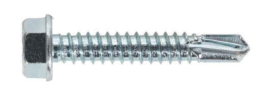 Sealey Self-Drilling Screw 6.3 x 38mm Hex Head Zinc Pack of 100 SDHX6338