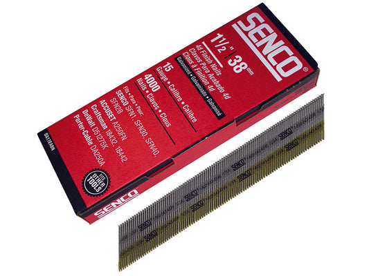 Senco Chisel Smooth Brad Nails Galvanised 15G x 38mm (Pack 4000) SENDA17EAB