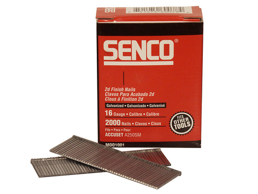 Senco Straight Brad Nails Galvanised 16G x 38mm (Pack 2000) SENRX17EAA