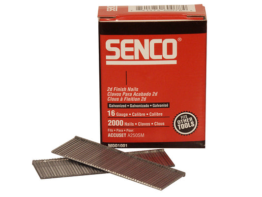 Senco Straight Brad Nails Galvanised 16G x 63mm (Pack 2000) SENRX25EAA