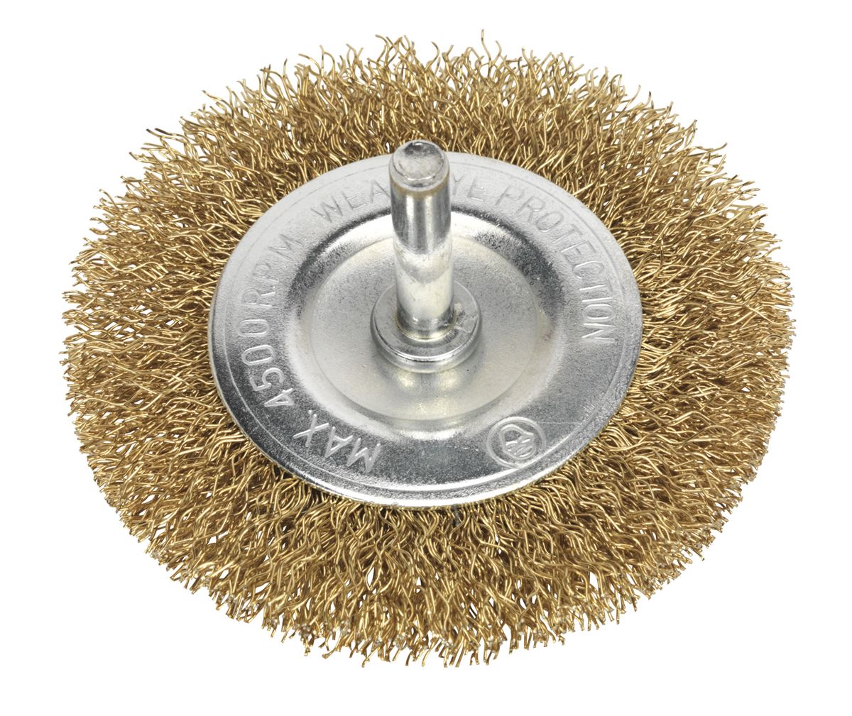 Sealey Flat Wire Brush �75mm �6mm Shaft SFB75