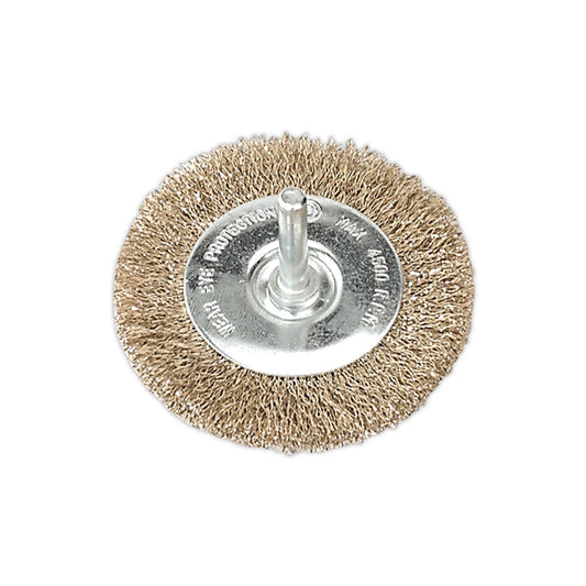 Sealey Flat Wire Brush �75mm �6mm Shaft SFB75