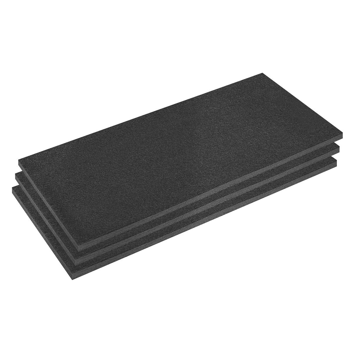 Sealey Easy Peel Shadow Foam&reg; 1200 x 550 x 30mm, Black/Black - Pack of 3 SFPK30BK