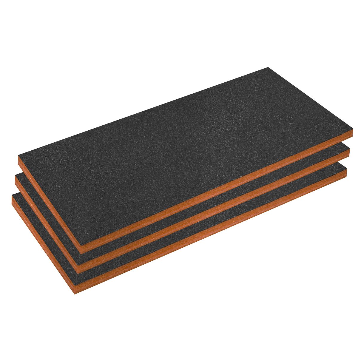 Sealey Easy Peel Shadow Foam&reg; 1200 x 550 x 50mm, Orange/Black - Pack of 3 SFPK50OR