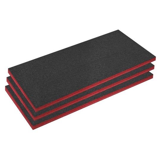 Sealey Easy Peel Shadow Foam&reg; Red/Black 50mm - Pack of 3 SFPK50R