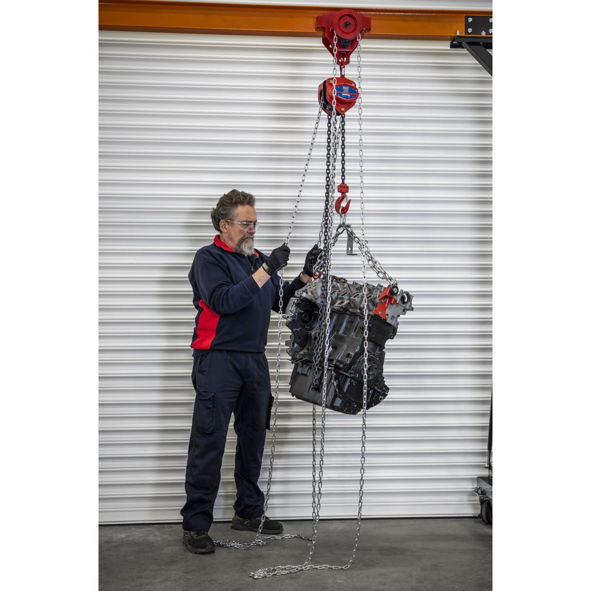 Sealey Portable Gantry Crane Adjustable 1 Tonne with Geared Trolley Combo SG1000KITG