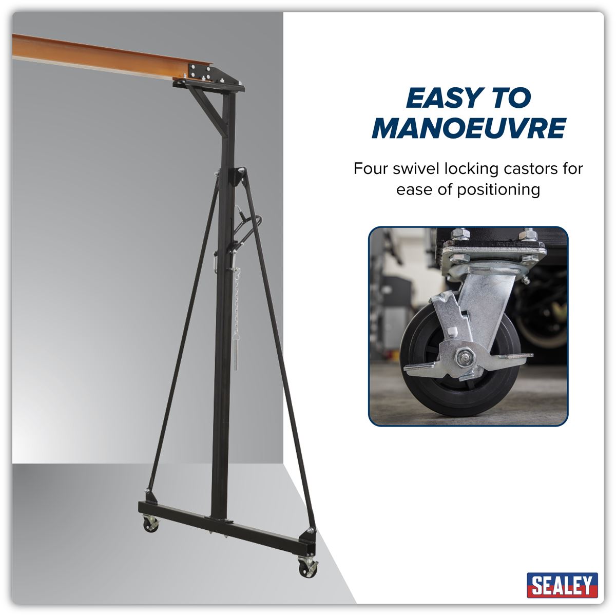 Sealey Portable Lifting Gantry Crane Adjustable 0.5 Tonne SG500