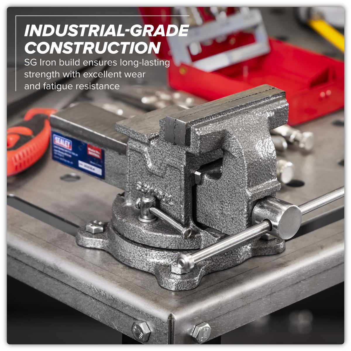 Sealey 100mm SG Iron Vice with Swivel Base SGV100L