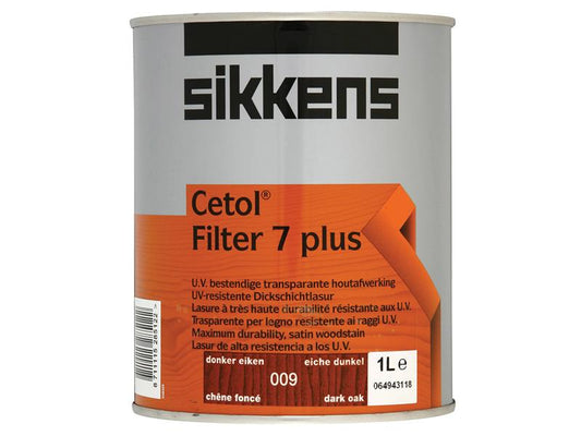 Sikkens Cetol Filter 7 Plus Translucent Woodstain Dark Oak 1 litre SIKCF7PDO1L