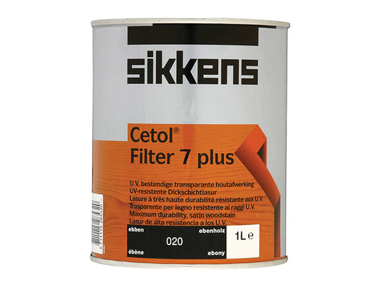 Sikkens Cetol Filter 7 Plus Translucent Woodstain Ebony 1 litre SIKCF7PE1L