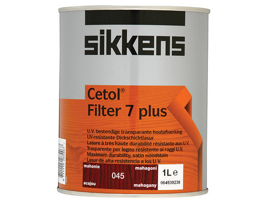 Sikkens Cetol Filter 7 Plus Translucent Woodstain Mahogany 1 litre SIKCF7PM1L