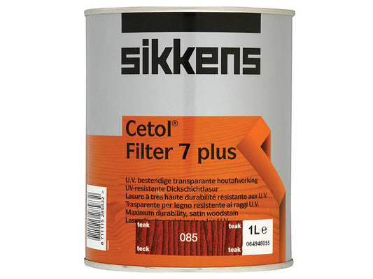 Sikkens Cetol Filter 7 Plus Translucent Woodstain Teak 1 litre SIKCF7PT1L