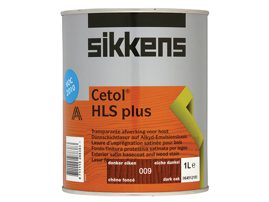 Sikkens Cetol HLS Plus Translucent Woodstain Dark Oak 1 litre SIKCHLSPDO1L
