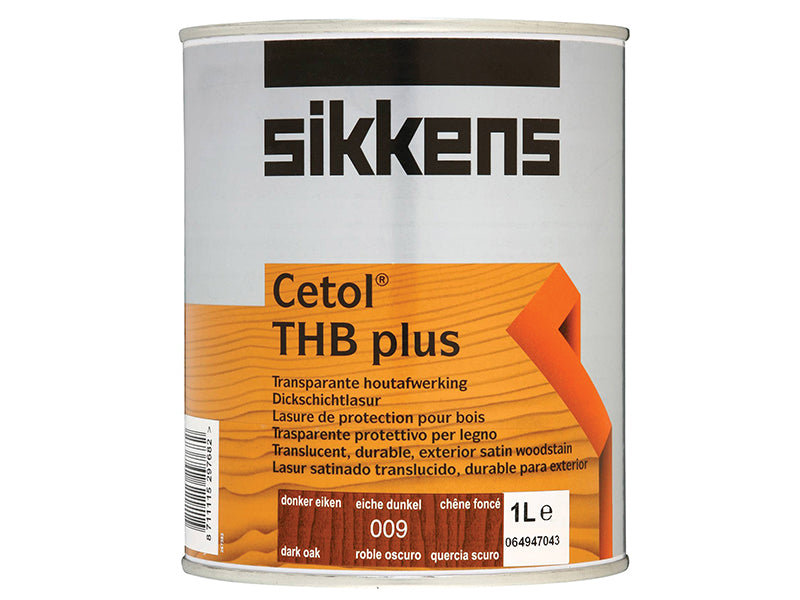 Sikkens Cetol THB Plus Translucent Woodstain Dark Oak 1 litre SIKCTHBPDO1L