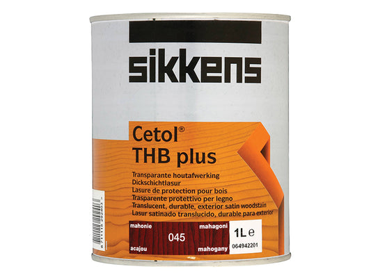 Sikkens Cetol THB Plus Translucent Woodstain Mahogany 1 litre SIKCTHBPM1L