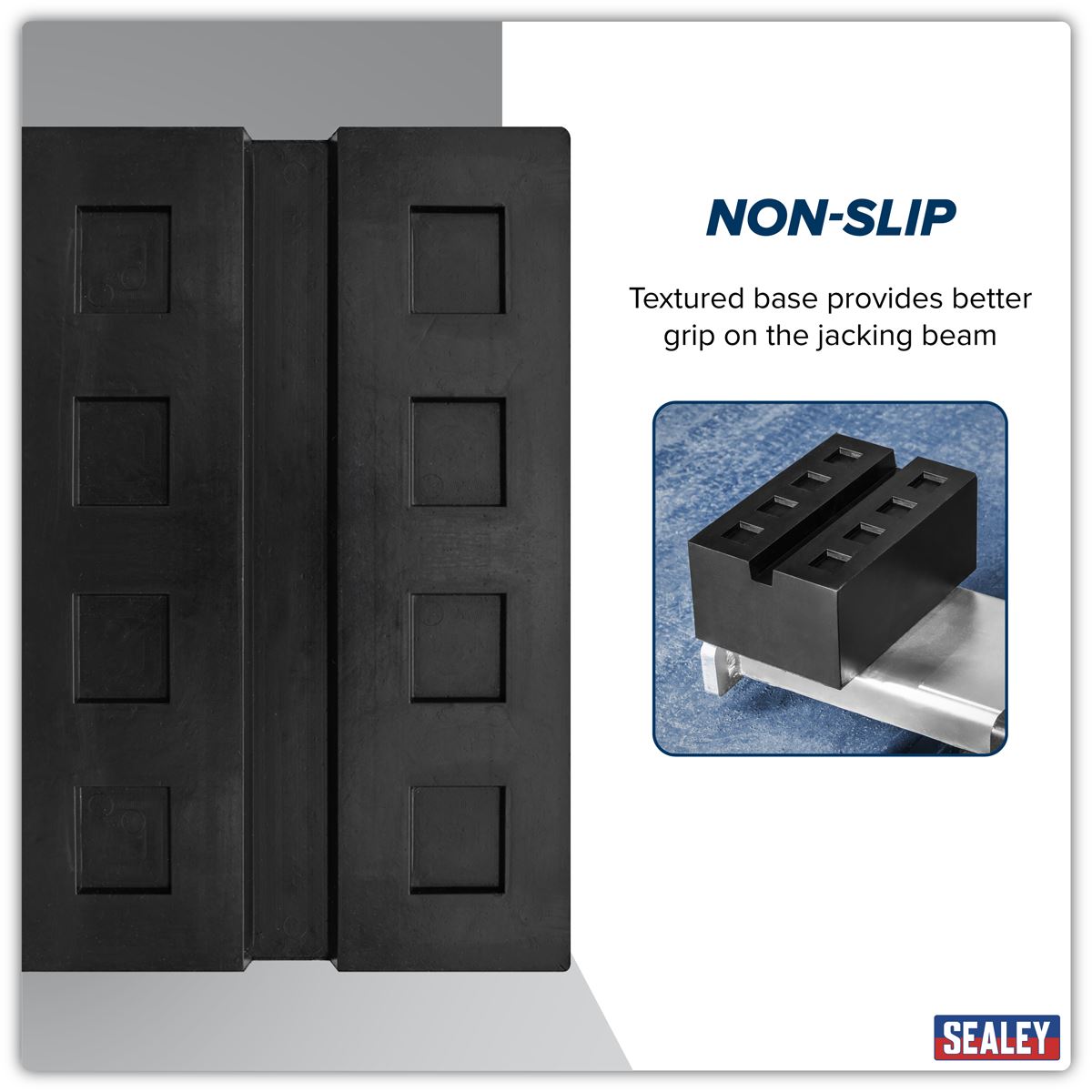 Sealey Slotted Rubber Support Block for Viking Jacking Beams 80mm SJBEX.A03