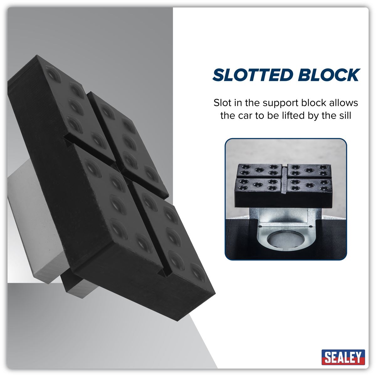 Sealey Cross Slotted Rubber Support for Viking Jacking Beams SJBEX.A05