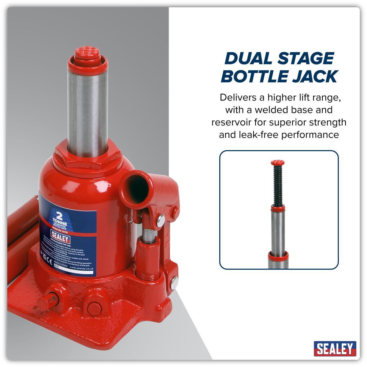 Sealey Bottle Jack 2 Tonne Telescopic SJT2
