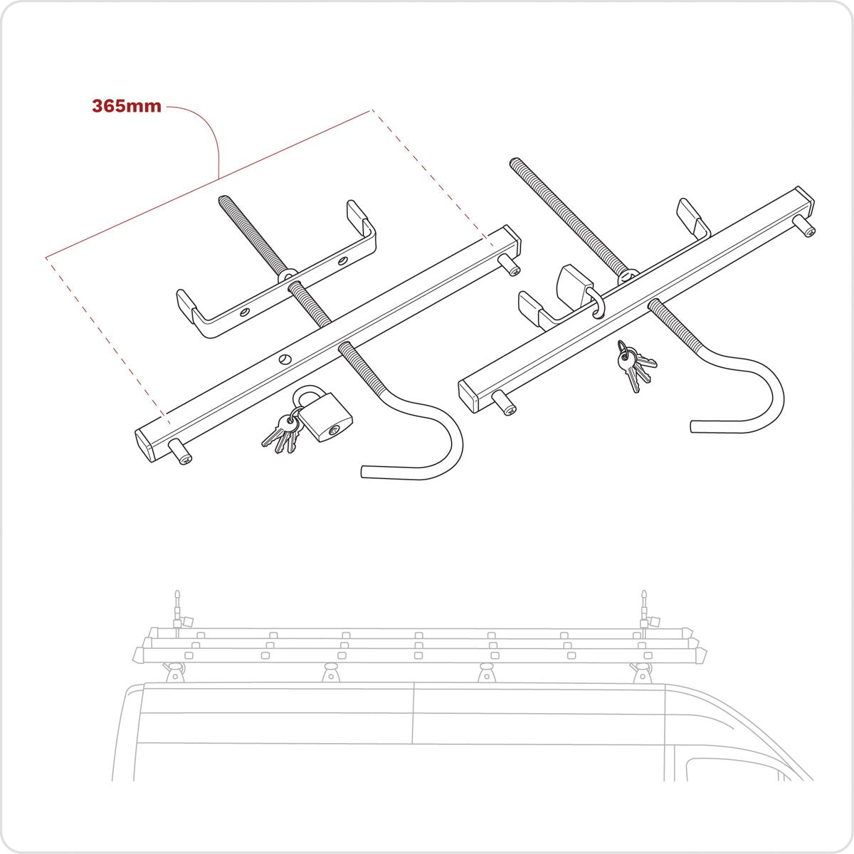 Sealey Ladder Roof Rack Clamps SLC2