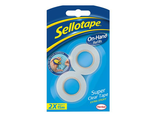 Sellotape Sellotape On-Hand Refill 18mm x 15m Clear (Pack 2) SLT1740339