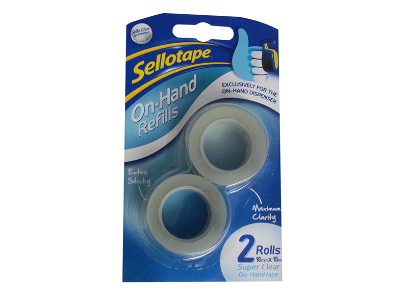 Sellotape Sellotape On-Hand Refill 18mm x 15m Clear (Pack 2) SLT1740339