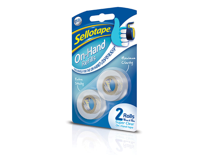 Sellotape Sellotape On-Hand Refill 18mm x 15m Clear (Pack 2) SLT1740339