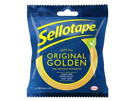 Sellotape Original Golden Sticky Tape 1 Roll 24mm x 50m SLT2928287