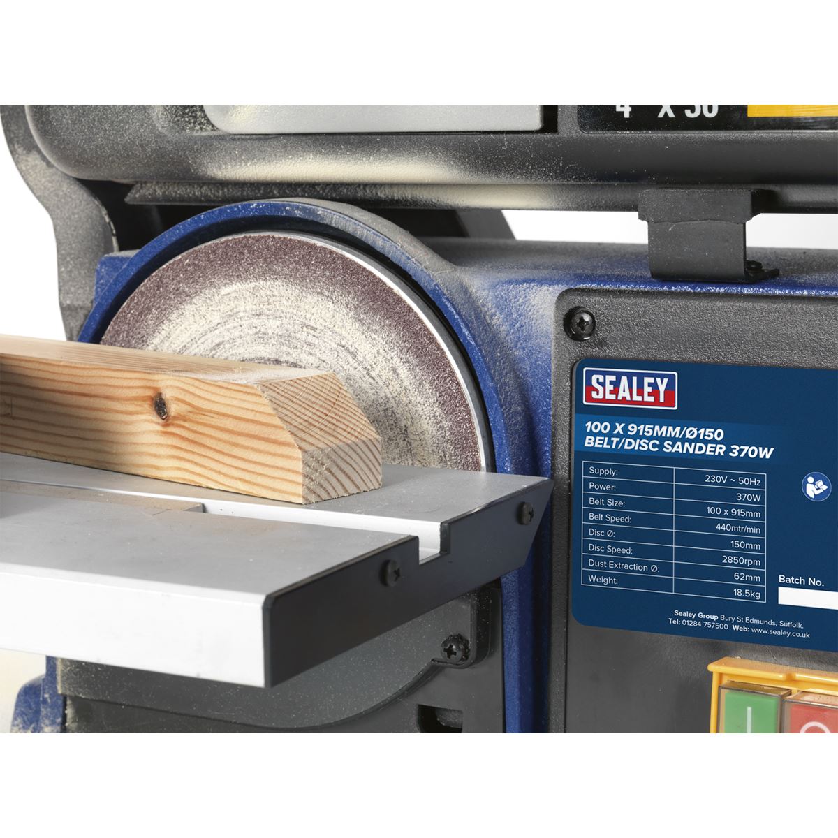 Sealey Belt/Disc Sander 915 x 100mm/�150mm 370W/230V SM914