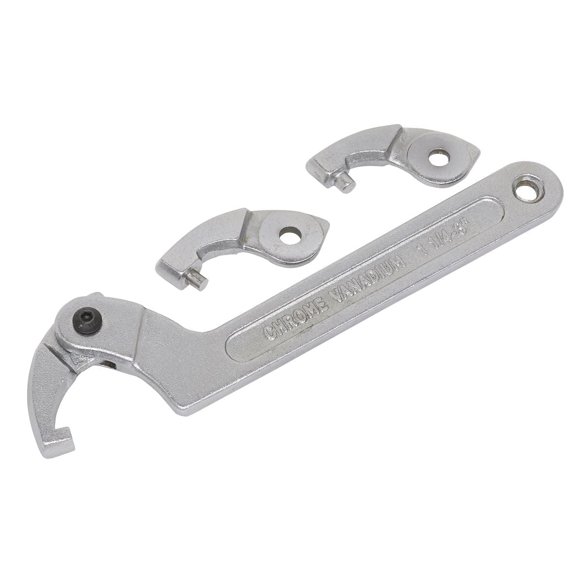Sealey Adjustable C Spanner - Hook & Pin Wrench Set 4pc 32-76mm SMC2M
