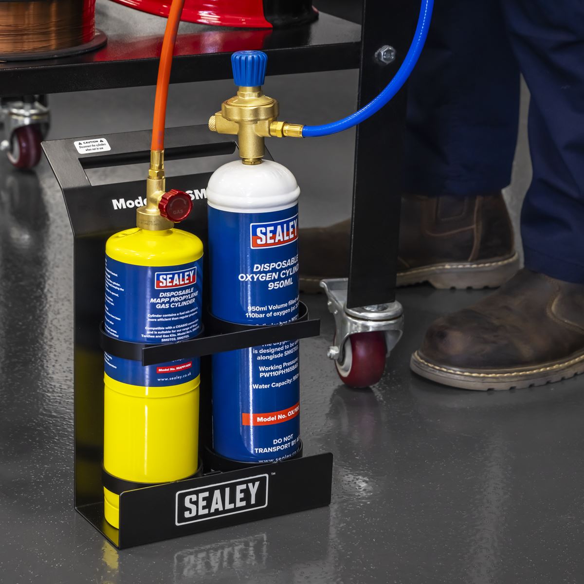 Sealey Gas Oxygen Brazing Kit Torch Cutting Nozzle Ignition Tool & Frame SMGT03
