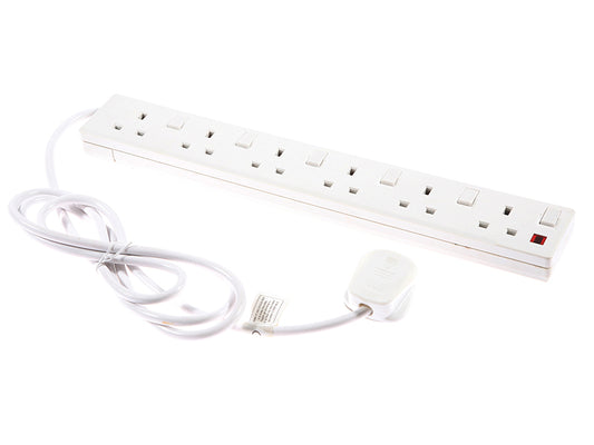 SMJ Extension Lead 240V 6-Way 13A Switched Neon 2m SMJF6W2IS