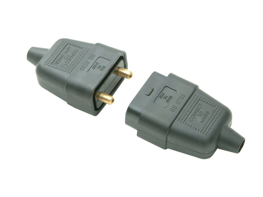 SMJ Black Plug & Socket 10A 2-Pin SMJRC2PBC