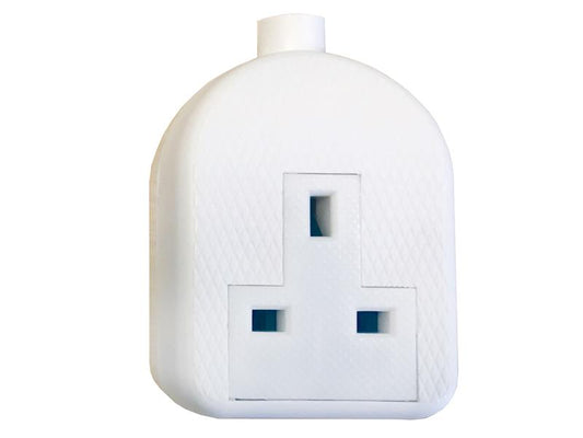 SMJ White Trailing Extension Socket 13A 1-Gang SMJRTS1GW