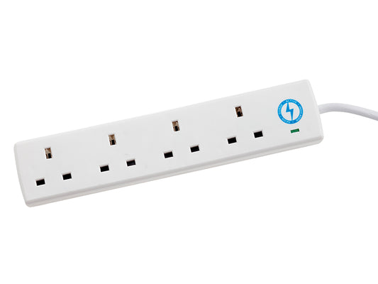 SMJ Extension Lead 240V 4-Way 13A Surge Protection 2m SMJS4W2MP