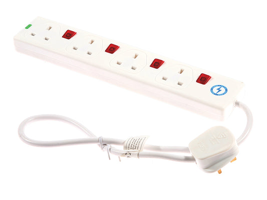 SMJ Extension Lead 240V 4-Way 13A Surge Protection Switched 0.75m SMJS4WISP