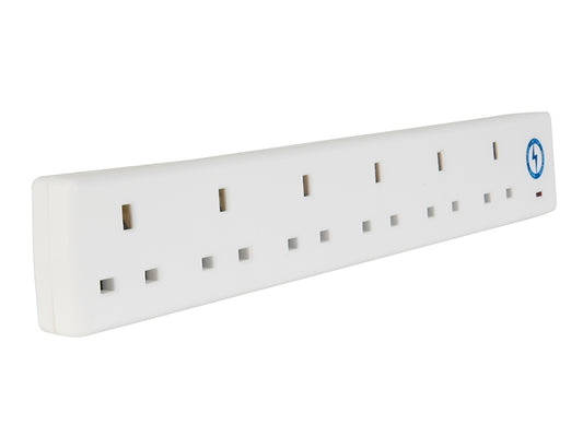 SMJ Extension Lead 240V 6-Way 13A Surge Protection 2m SMJS6W2MPX