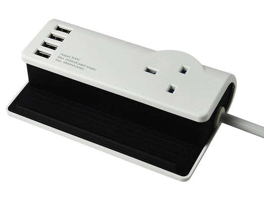 SMJ Desktop Charging Station 240V 4 x USB 13A 1.4m SMJSDESKT