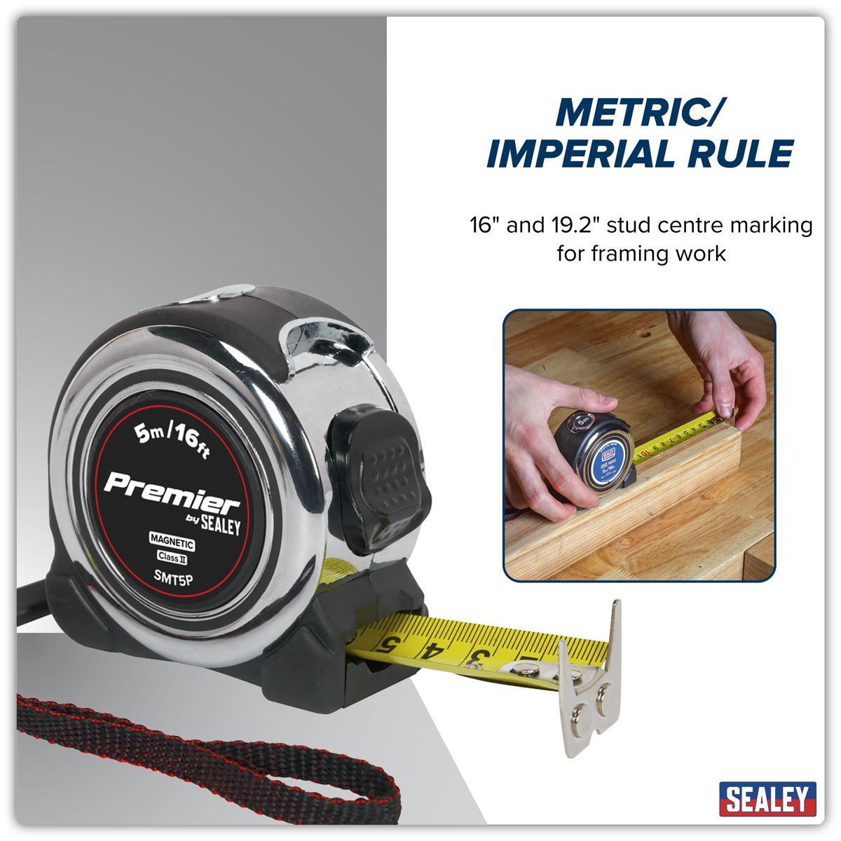 Sealey Professional Tape Measure 5m(16ft) SMT5P