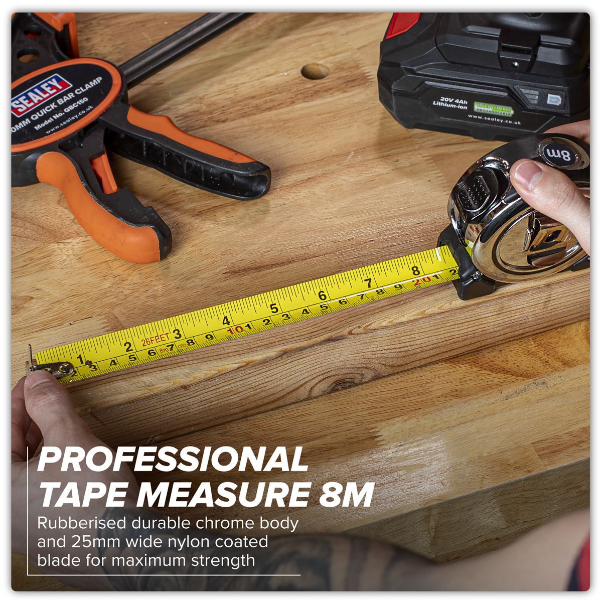 Sealey Professional Tape Measure 8m(26ft) SMT8P