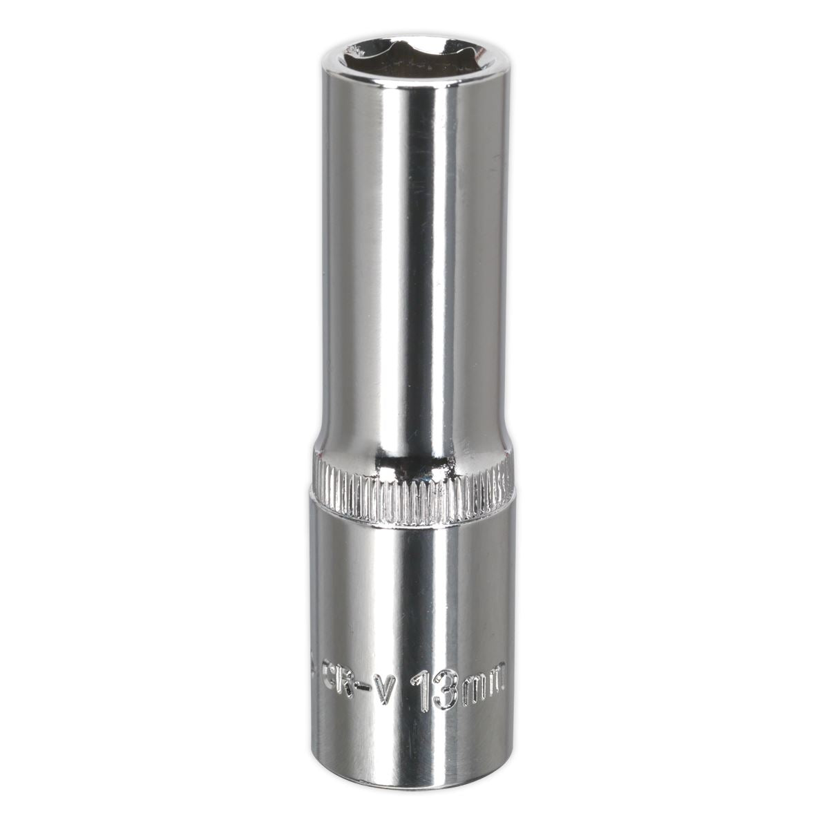 Sealey 13mm Deep Metric WallDrive Socket 1/2"Sq Drive Fully Polished SP1213D