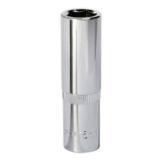 Sealey 15mm Deep Metric WallDrive Socket 1/2"Sq Drive Fully Polished SP1215D