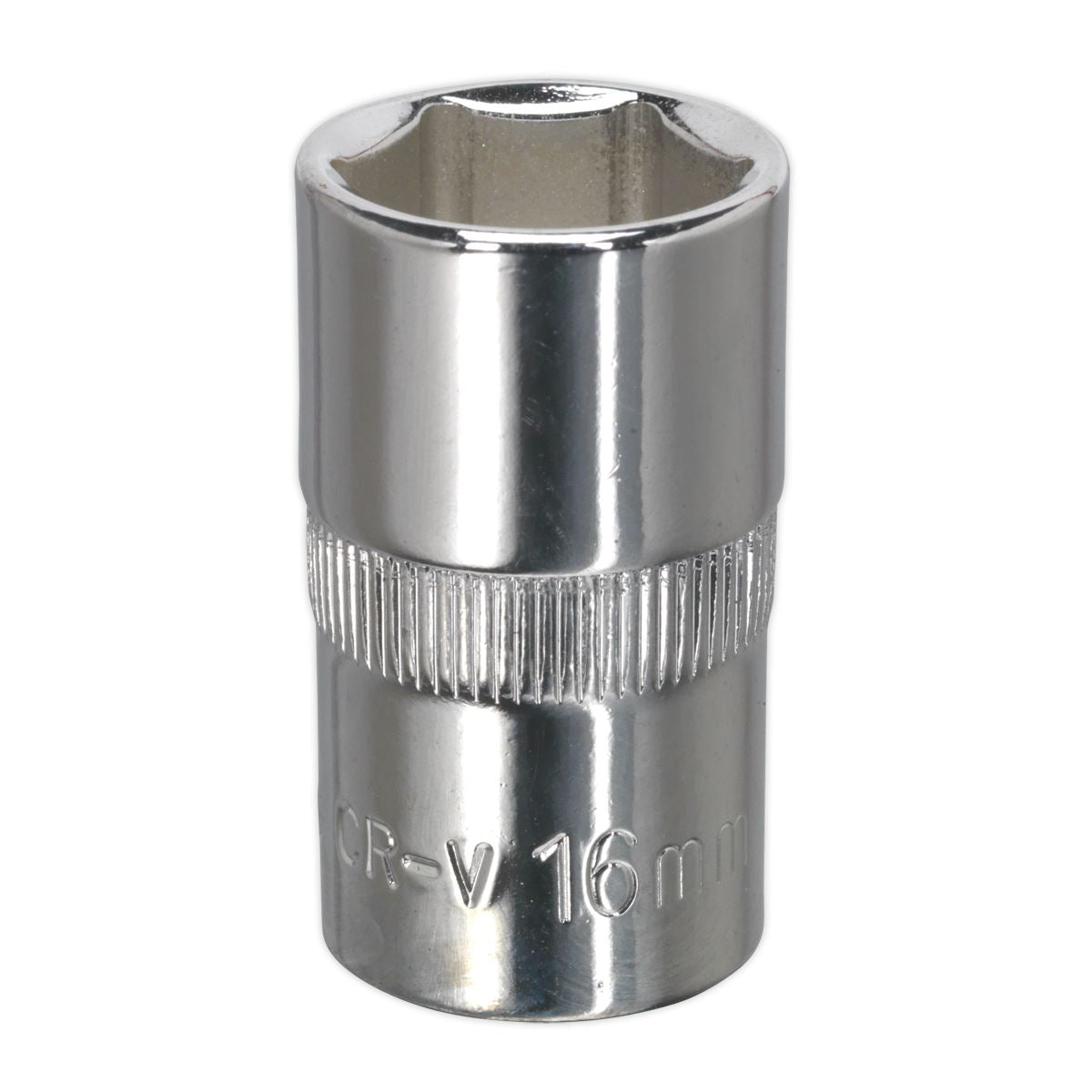 Sealey 16mm WallDrive Standard Length Chrome Socket 1/2"Sq Drive SP1216